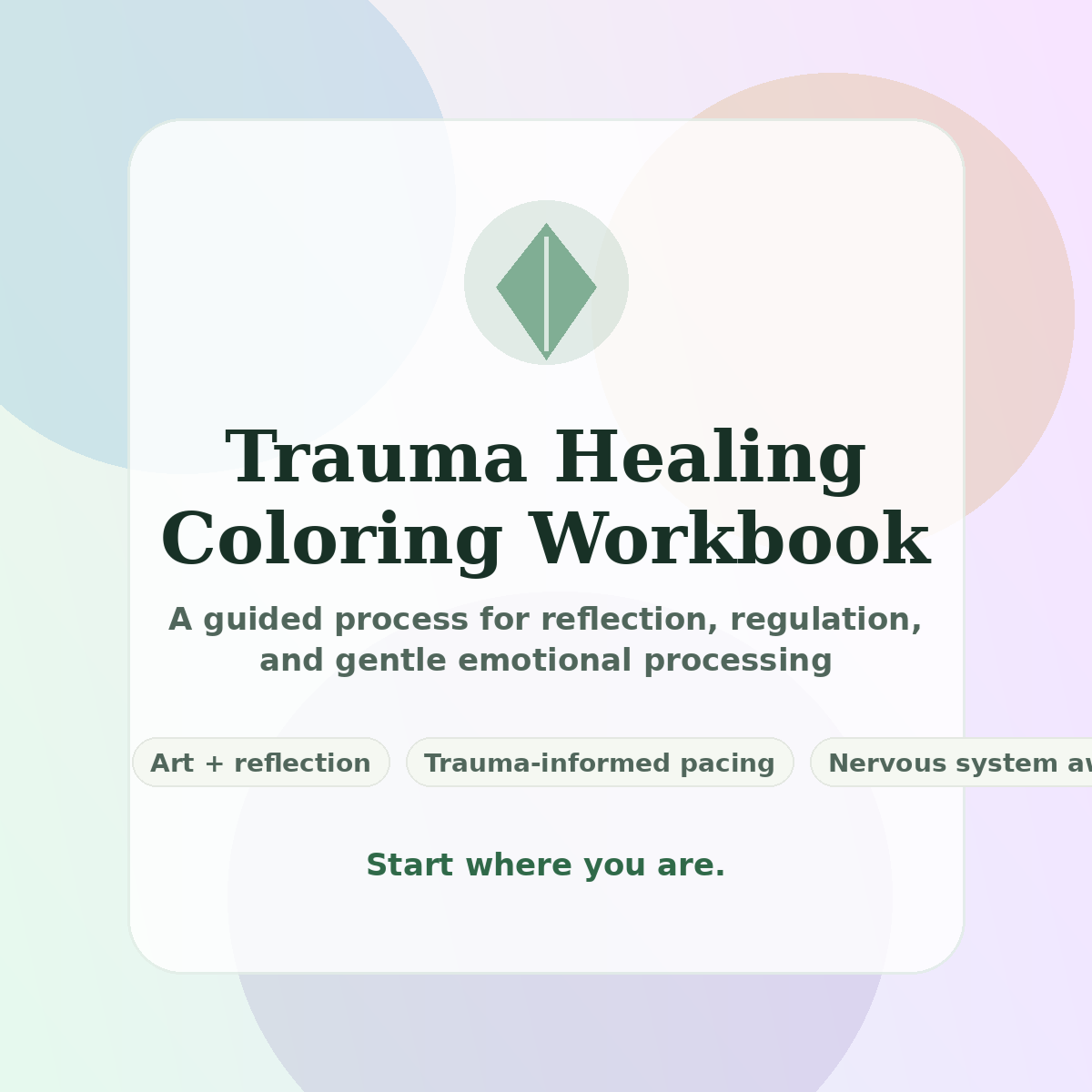 Trauma Healing Coloring Workbook cover graphic